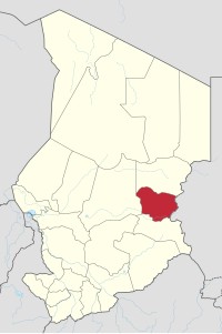 Map of Chad showing Ouaddaï.