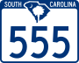 South Carolina Highway 555 marker