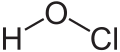 Structuurformule van waterstofhypochloriet