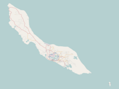 Mapa konturowa Curaçao, w lewym górnym rogu znajduje się punkt z opisem „Sabana Westpunt”