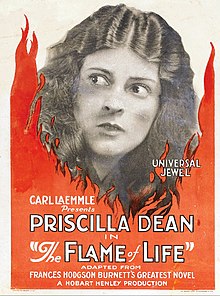 Window card of The Flame of Life from March 18, 1923