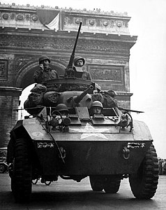 American M8 Greyhound armored car in Paris, August 1944