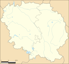 Mapa konturowa Creuse, w centrum znajduje się punkt z opisem „Le Donzeil”