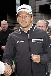 Jenson Button donning fireproof underwear