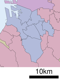 甲斐町西の位置（堺市内）