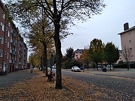 Hemsterhuisstraat gezien vanaf brug 706 (oktober 2020)