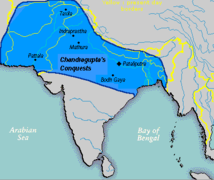 Chandragupta extended the borders of the Maurya Empire towards Seleucid Persia after defeating Seleucus c. 305 BCE.[6]