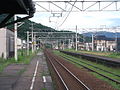 The view from platform 1 in August 2013 looking toward Arimagawa