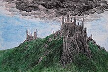 Dol Guldur na ilustraci Matěje Čadila.