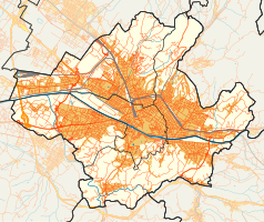 Mapa konturowa Florencji, w centrum znajduje się punkt z opisem „Grobowiec antypapieża Jana&nbsp;XXIII”