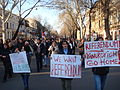 Pro-Russian protesters marching Odesa streets on 30 March 2014.