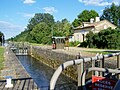 L'écluse vue du pont de Bassanne (juin 2009)