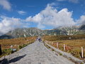 The trail from Murodo St. to Murodo pleteau.