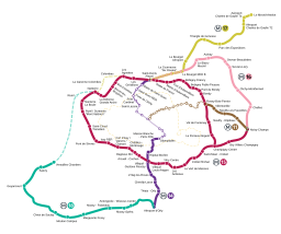 Mapa plánované sítě Grand Paris Express