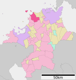 Situering van Munakata in de prefectuur Fukuoka