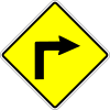 Sharp curve to the right