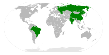 Mapa dos países BRIC