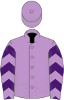 Mauve, purple chevrons on sleeves