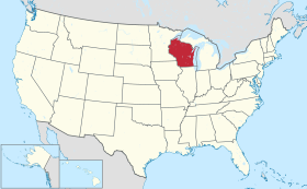 Wisconsin na mapě USA