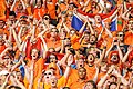 Nizozemští fotbaloví fanoušci, oranžová je národním symbolem