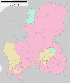 岐阜市立岐阜商業高等学校の位置（岐阜県内）