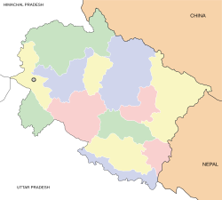 Map of उत्तराखण्ड with रुड़की marked