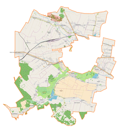 Mapa konturowa gminy wiejskiej Zamość, blisko centrum na lewo u góry znajduje się punkt z opisem „Siedliska”