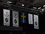 Banderoller med spelare från AIK Ishockey.