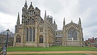 Ely Cathedral – square east end: Early English chancel (left) and Decorated Lady Chapel (right)