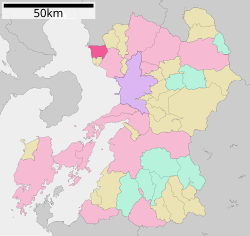 Araon sijainti Kumamoton prefektuurissa