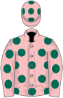 Pink, dark green spots