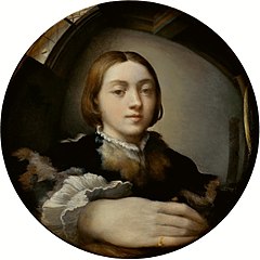 Parmigianino: Selbstporträt im konvexen Spiegel, 1523/1524