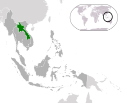 Location of ਲਾਉਸ (green) in ASEAN (dark grey)  –  [Legend]