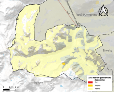 Carte des zones d'aléa retrait-gonflement des argiles.