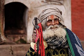 Katmanduda Durbar Meydanında sadhu