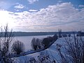 Das Donauried im Winter in der Nähe von Dillingen an der Donau