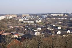 Utsikt mot Sätra centrum från norr.