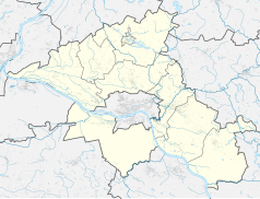 Mapa konturowa powiatu toruńskiego, w centrum znajduje się punkt z opisem „Obserwatorium Astronomiczne UMK w Piwnicach”