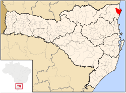 Localização de São Francisco do Sul em Santa Catarina