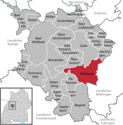 Elhelyezkedése Baden-Württemberg térképén