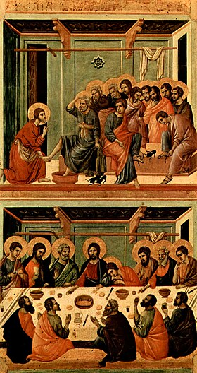 Lavement des pieds et Cène, Maesta de Duccio.