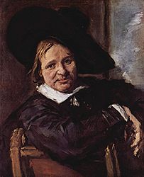 Portrait of unknown man, assumed to be Isaac Massa later in life, showing the change in painting style by Hals in his old age, with looser brushwork, 1665.