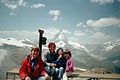 Familio Weidmann sur Gornergrato antaŭ Materhorno