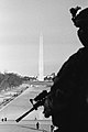 Image 13Black-and-white photograph of a National Guardsman looking over the Washington Monument in Washington D.C., on January 21, 2021, the day after the inauguration of Joe Biden as the 46th president of the United States (from Photojournalism)