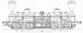 Lokomotif "Seraing" dari desain lokomotif tahun 1851. Perhatikan kesamaan dengan lokomotif Fairlie ganda