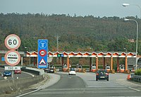 Peaxe na AP-9, na entrada sur de Santiago de Compostela.