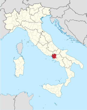 Provincie Caserta na mapě Itálie