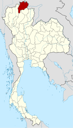 แผนที่ประเทศไทย จังหวัดเชียงรายเน้นสีแดง