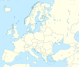 Mapa konturowa Europy, blisko centrum po lewej na dole znajduje się punkt z opisem „Engelberg”