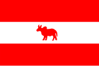 2:3 Flag of the Menabe Kingdom, similar to the Austrian flag